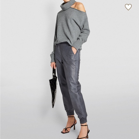 PAIGE Raundi Open Shoulder Sweater Long Sleeve Heather Grey Relaxed Fit Wool XS - Picture 2 of 15